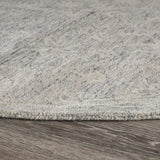8’ Round Gray Floral Finesse Area Rug - Homeroots - Flyclothing LLC