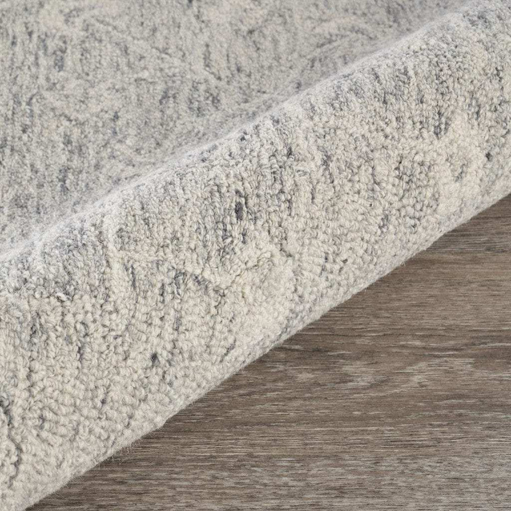 8’ Round Gray Floral Finesse Area Rug - Homeroots - Flyclothing LLC