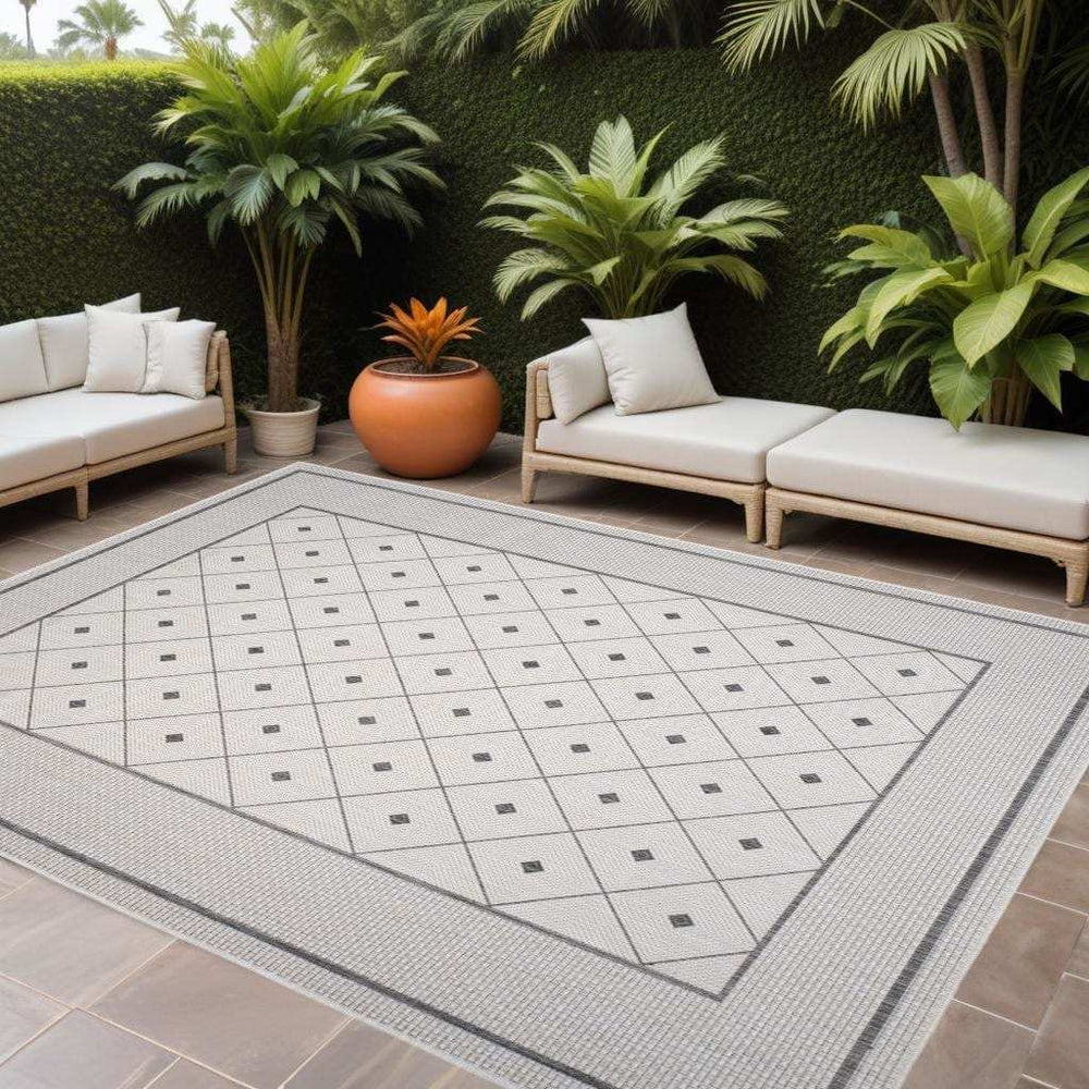 8' X 9' Gray Indoor Outdoor Area Rug - Homeroots - Flyclothing LLC