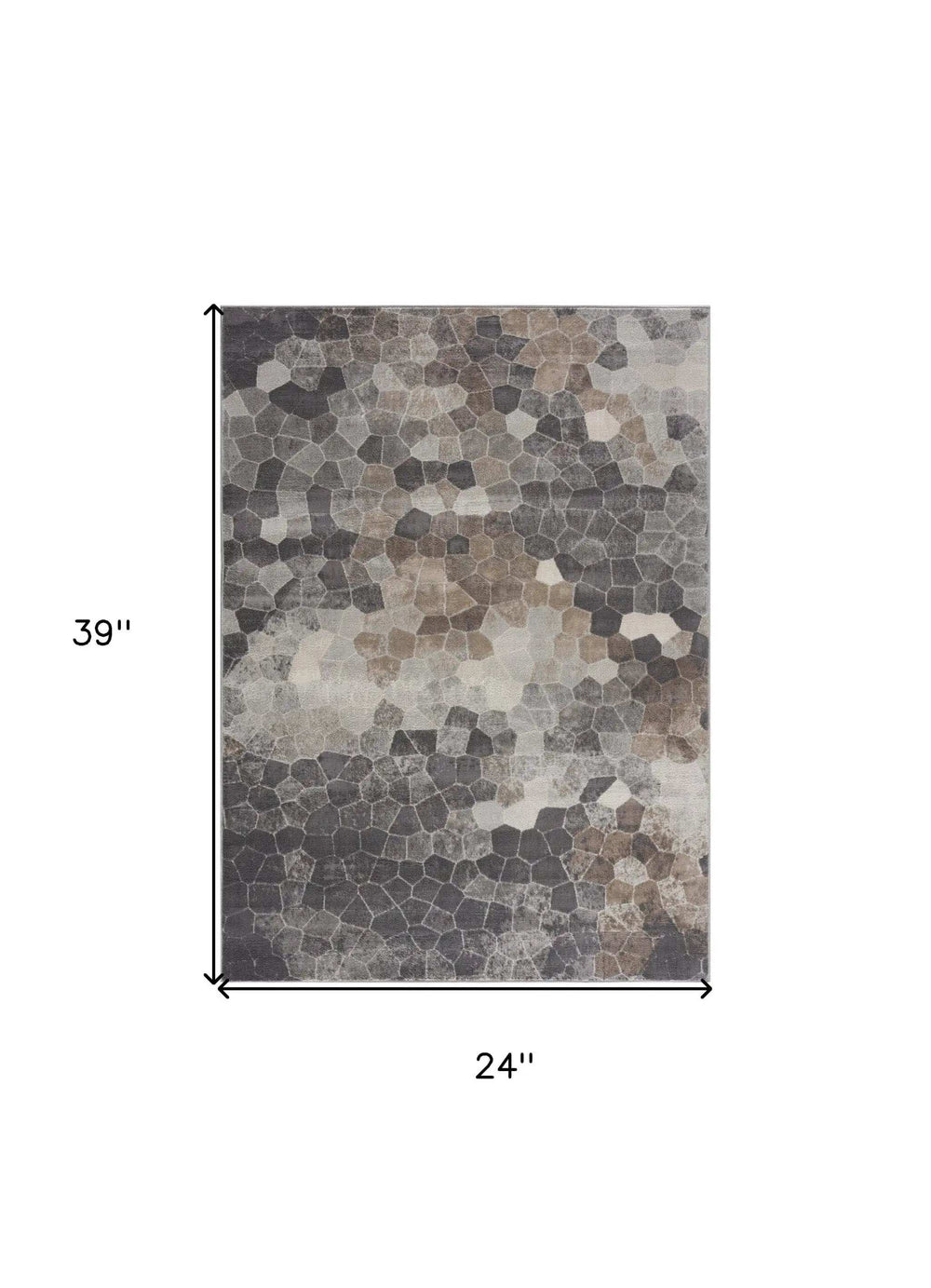 2' X 3' Beige Cobblestone Pattern Scatter Rug - Homeroots - Flyclothing LLC