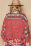 POL Round Neck Long Sleeve Plaid Shirt - Trendsi - Flyclothing LLC