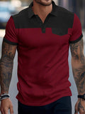Men's Full Size Waffle-Knit Collared Contrast Polo Plus Size - Trendsi - Flyclothing LLC