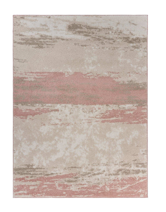 8' X 10' Ivory Beige and Blush Abstract Area Rug - Homeroots - Flyclothing LLC