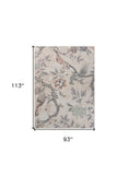8' X 10' Soft Beige Birds and Trees Area Rug - Homeroots - Flyclothing LLC