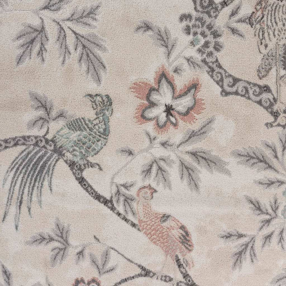 8' X 10' Soft Beige Birds and Trees Area Rug - Homeroots - Flyclothing LLC