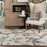 8' X 10' Soft Beige Birds and Trees Area Rug - Homeroots - Flyclothing LLC
