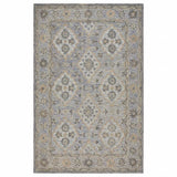 5' X 8' Blue and Tan Traditional Area Rug - Homeroots - Flyclothing LLC
