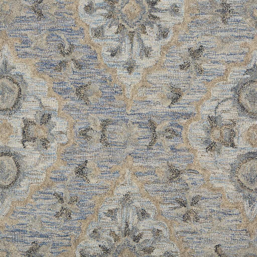 5' X 8' Blue and Tan Traditional Area Rug - Homeroots - Flyclothing LLC
