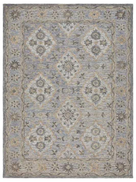 8' X 10' Blue and Tan Traditional Area Rug - Homeroots - Flyclothing LLC