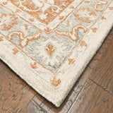 9' X 12' Orange and Ivory Medallion Area Rug - Homeroots - Flyclothing LLC