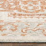 9' X 12' Orange and Ivory Medallion Area Rug - Homeroots - Flyclothing LLC