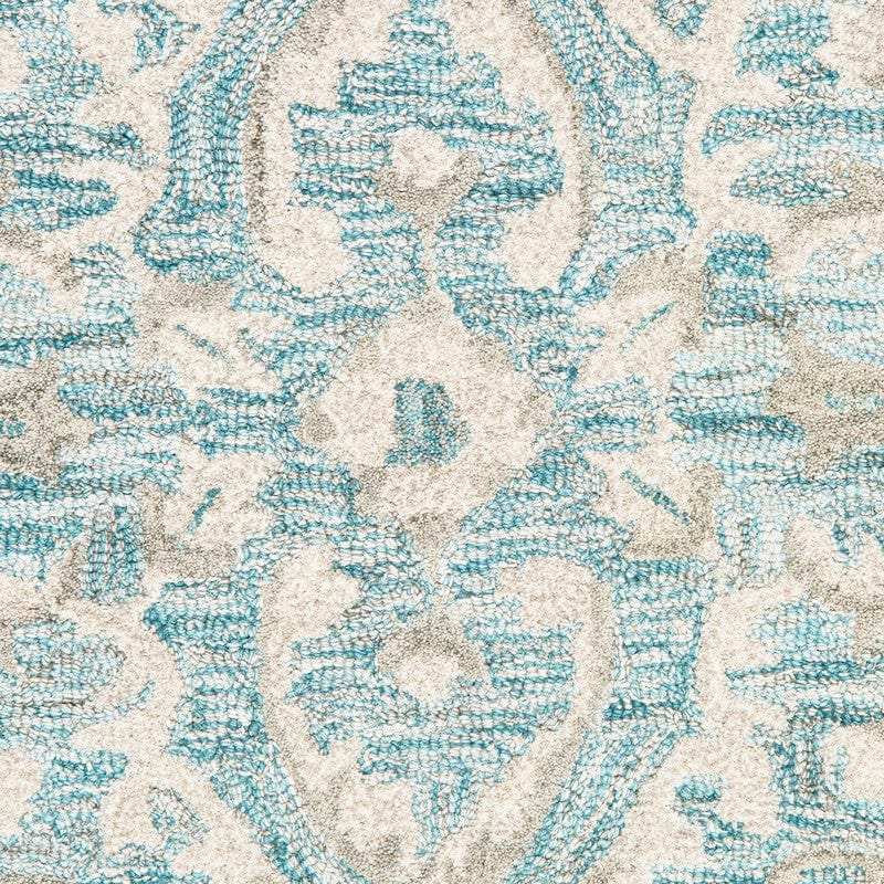 5' X 8' Turquoise and Cream Medallion Area Rug - Homeroots - Flyclothing LLC