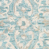 5' X 8' Turquoise and Cream Medallion Area Rug - Homeroots - Flyclothing LLC