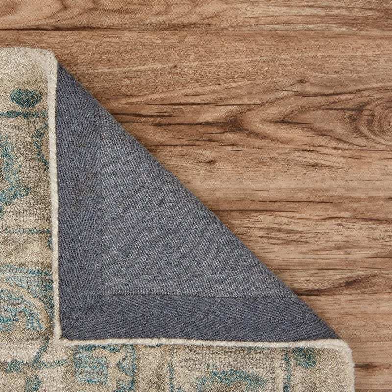 5' X 8' Turquoise and Cream Medallion Area Rug - Homeroots - Flyclothing LLC