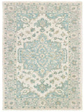 5' X 8' Turquoise and Cream Medallion Area Rug - Homeroots - Flyclothing LLC