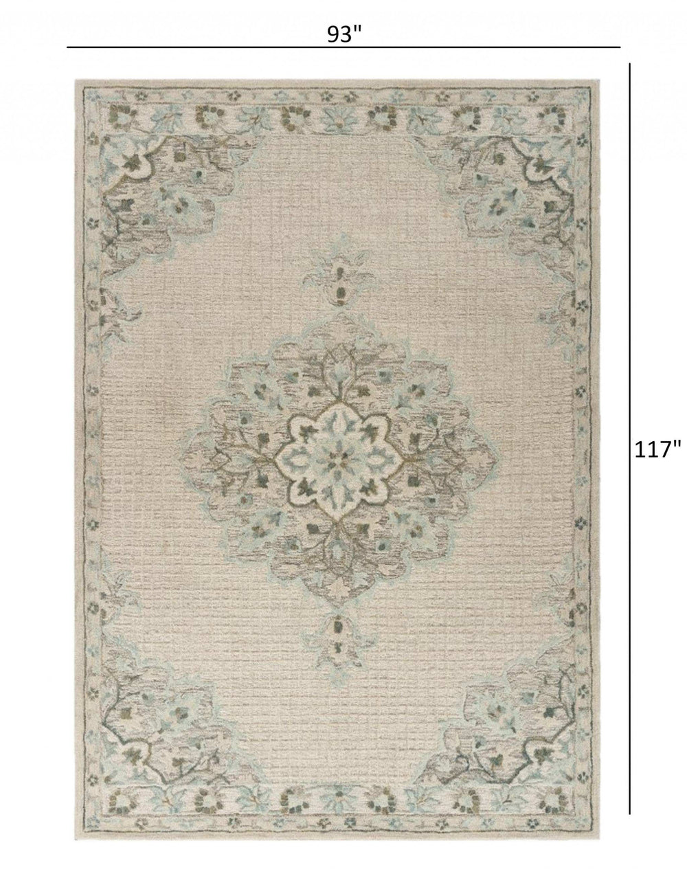 8' X 10' Ivory Wool Handmade Area Rug - Homeroots - Flyclothing LLC