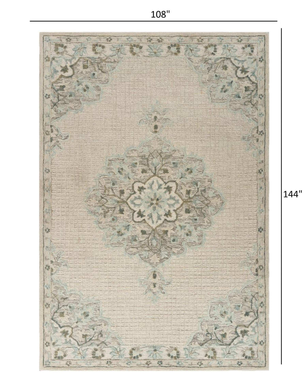 9' X 12' Ivory Wool Handmade Area Rug - Homeroots - Flyclothing LLC