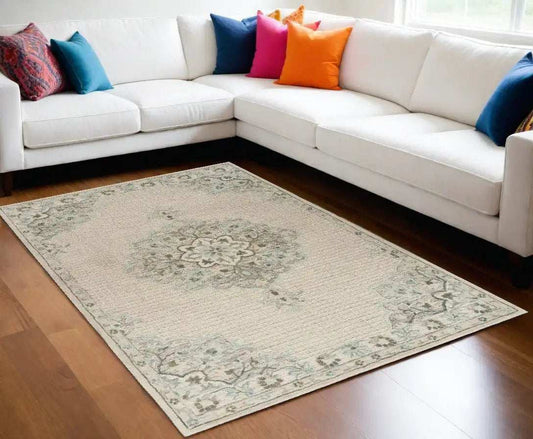 9' X 12' Ivory Wool Handmade Area Rug - Homeroots - Flyclothing LLC