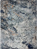 5' X 8' Navy and Gray Abstract Ice Area Rug - Homeroots - Flyclothing LLC