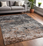 5' X 8' Gray And Orange Storm Area Rug - Homeroots - Flyclothing LLC