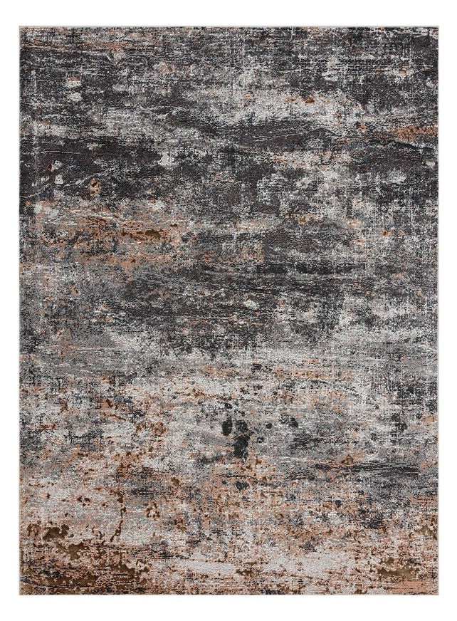 5' X 8' Gray And Orange Storm Area Rug - Homeroots - Flyclothing LLC