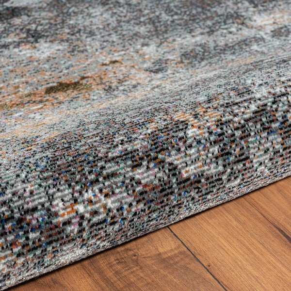 5' X 8' Gray And Orange Storm Area Rug - Homeroots - Flyclothing LLC