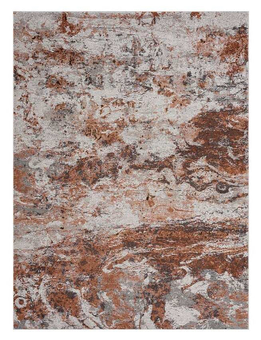 5' X 8' Brown and White Abstract Earth Area Rug - Homeroots - Flyclothing LLC