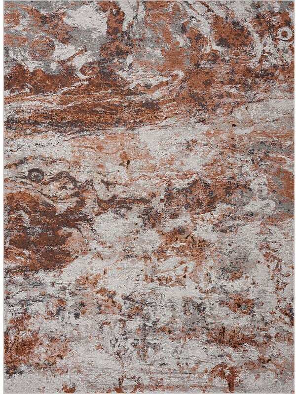 5' X 8' Brown and White Abstract Earth Area Rug - Homeroots - Flyclothing LLC