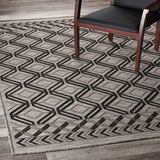 5' X 7' Black And Tan Indoor Outdoor Area Rug - Homeroots - Flyclothing LLC