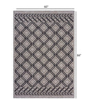 5' X 7' Black And Tan Indoor Outdoor Area Rug - Homeroots - Flyclothing LLC