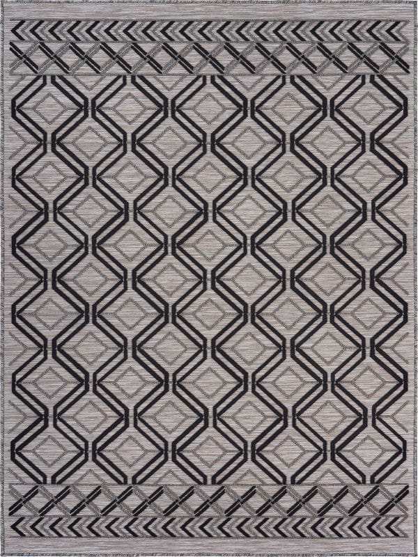 5' X 7' Black And Tan Indoor Outdoor Area Rug - Homeroots - Flyclothing LLC