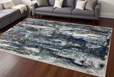 8' X 10' Shades of Blue and Gray Abstract Marble Area Rug - Homeroots - Flyclothing LLC