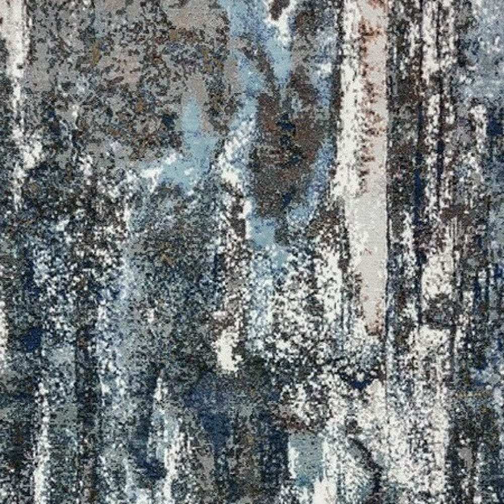 8' X 10' Shades of Blue and Gray Abstract Marble Area Rug - Homeroots - Flyclothing LLC