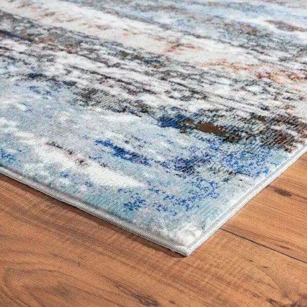 8' X 10' Shades of Blue and Gray Abstract Marble Area Rug - Homeroots - Flyclothing LLC