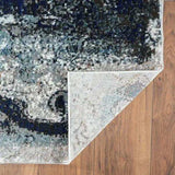 8' X 10' Shades of Blue and Gray Abstract Marble Area Rug - Homeroots - Flyclothing LLC