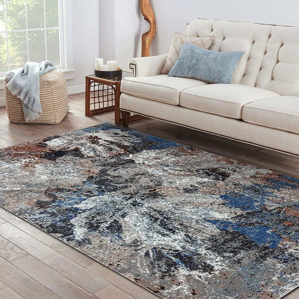 8' X 10' Gray Abstract Foliage Area Rug - Homeroots - Flyclothing LLC