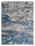 8' X 10' Blue and Gray Abstract Earth Area Rug - Homeroots - Flyclothing LLC