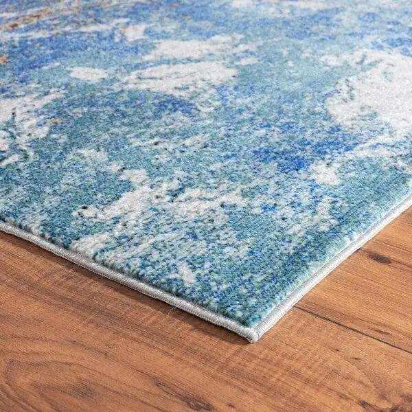 8' X 10' Blue and Gray Abstract Earth Area Rug - Homeroots - Flyclothing LLC