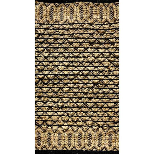 5' X 7' Tan and Black Hand Woven Area Rug - Homeroots - Flyclothing LLC
