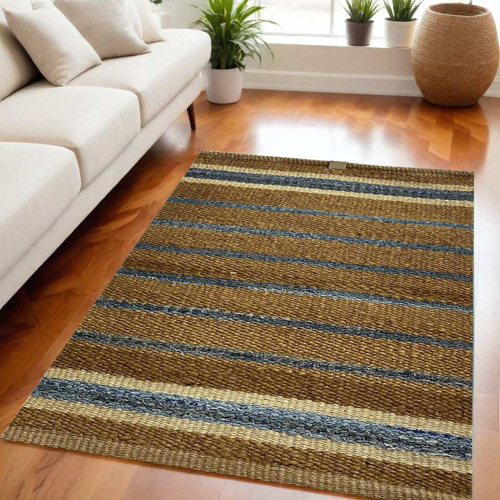 5' X 7' Tan and Ivory Hand Woven Area Rug - Homeroots - Flyclothing LLC