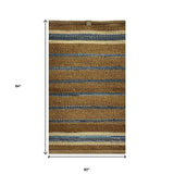 5' X 7' Tan and Ivory Hand Woven Area Rug - Homeroots - Flyclothing LLC