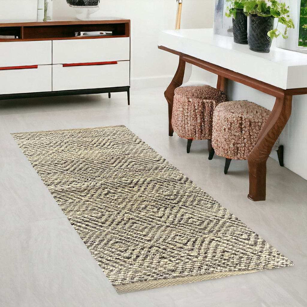 2' X 5' Tan and Gray Hand Woven Area Rug - Homeroots - Flyclothing LLC