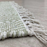 2' X 4' Green and White Hand Woven Area Rug - Homeroots - Flyclothing LLC