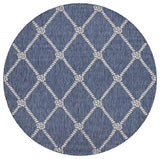 8' Round Blue And Gray Round Indoor Outdoor Area Rug - Homeroots - Flyclothing LLC