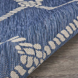 8' Round Blue And Gray Round Indoor Outdoor Area Rug - Homeroots - Flyclothing LLC