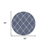 8' Round Blue And Gray Round Indoor Outdoor Area Rug - Homeroots - Flyclothing LLC
