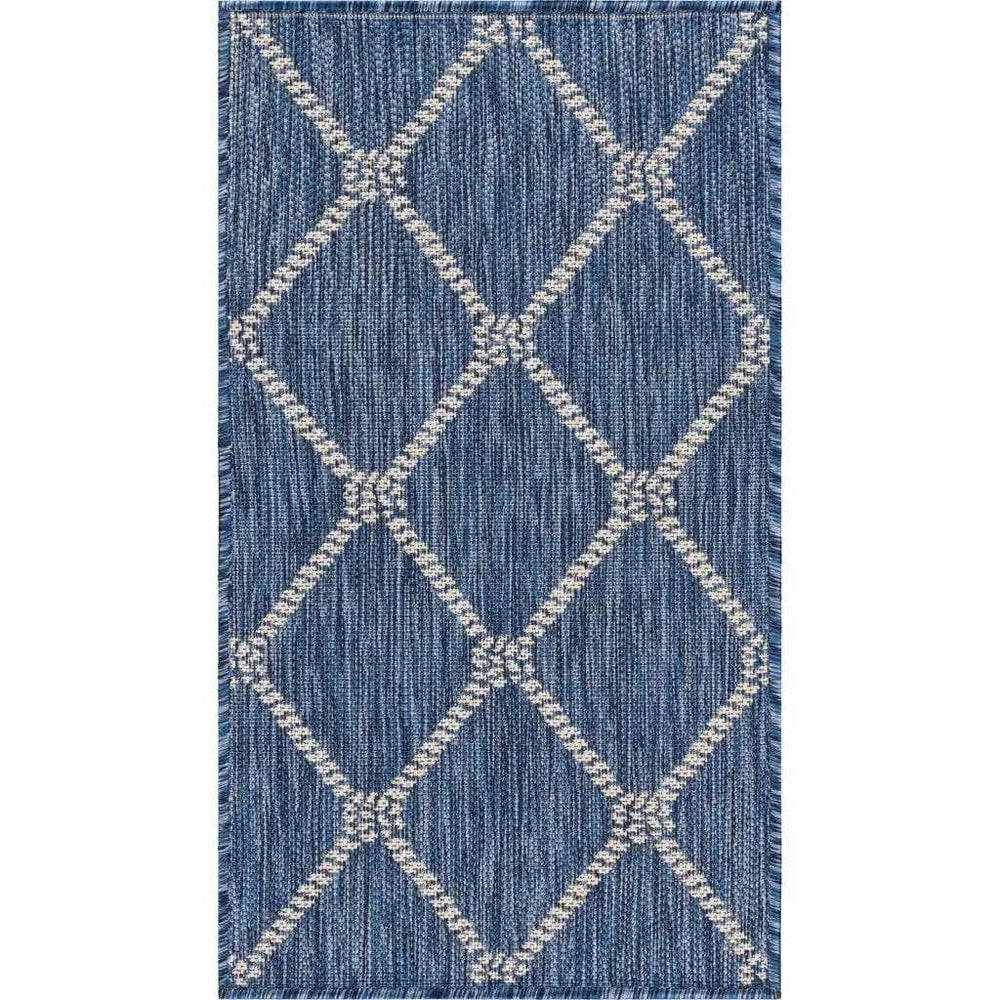 2' X 3' Blue And Gray Indoor Outdoor Area Rug - Homeroots - Flyclothing LLC