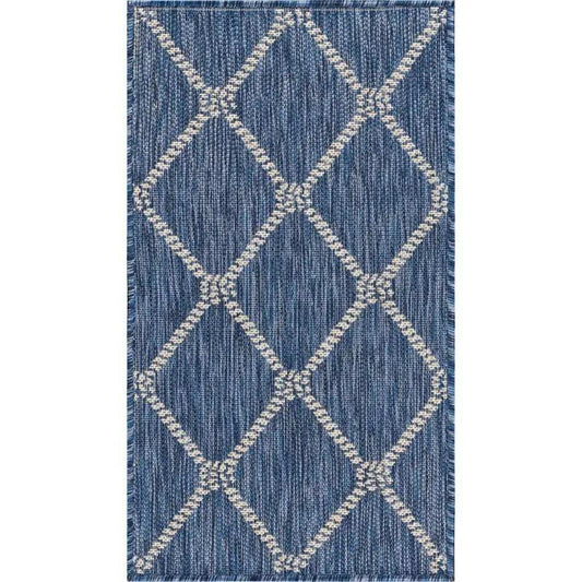 2' X 3' Blue And Gray Indoor Outdoor Area Rug - Homeroots - Flyclothing LLC