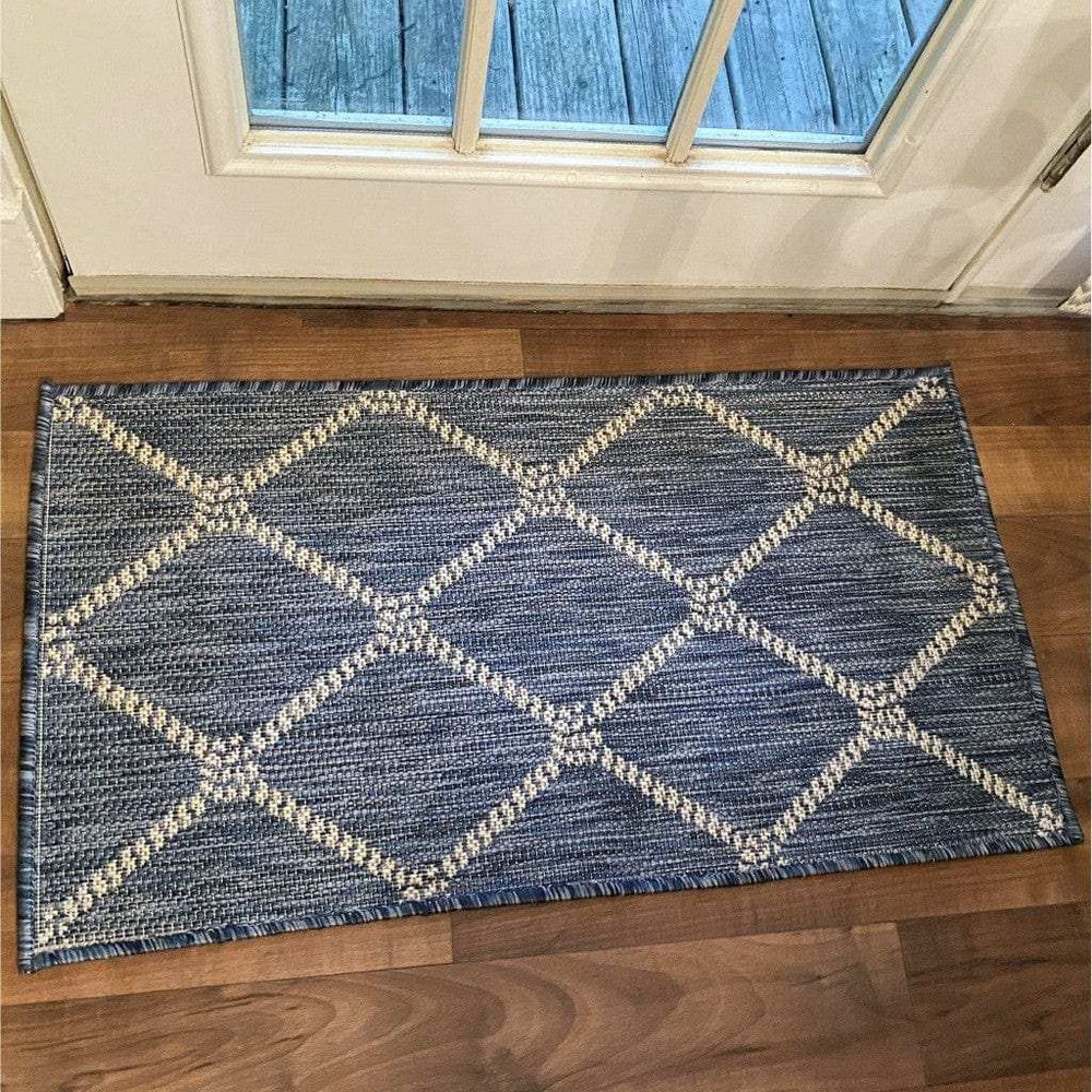 2' X 3' Blue And Gray Indoor Outdoor Area Rug - Homeroots - Flyclothing LLC