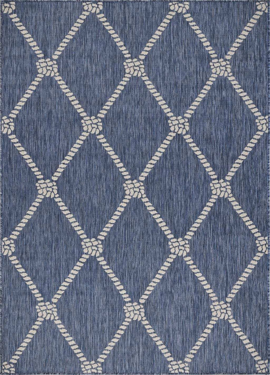 3' X 5' Blue And Gray Indoor Outdoor Area Rug - Homeroots - Flyclothing LLC